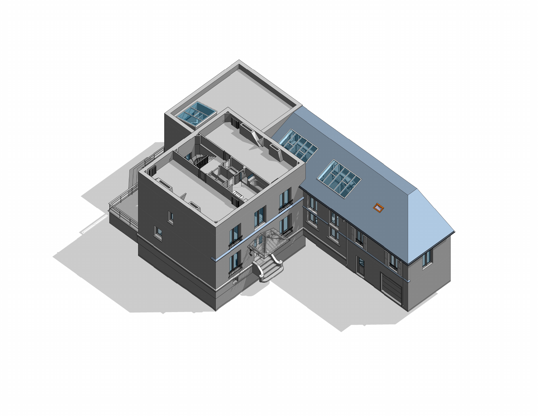 Vue ouverte sur les volumes — extrait du dossier de cette maison.