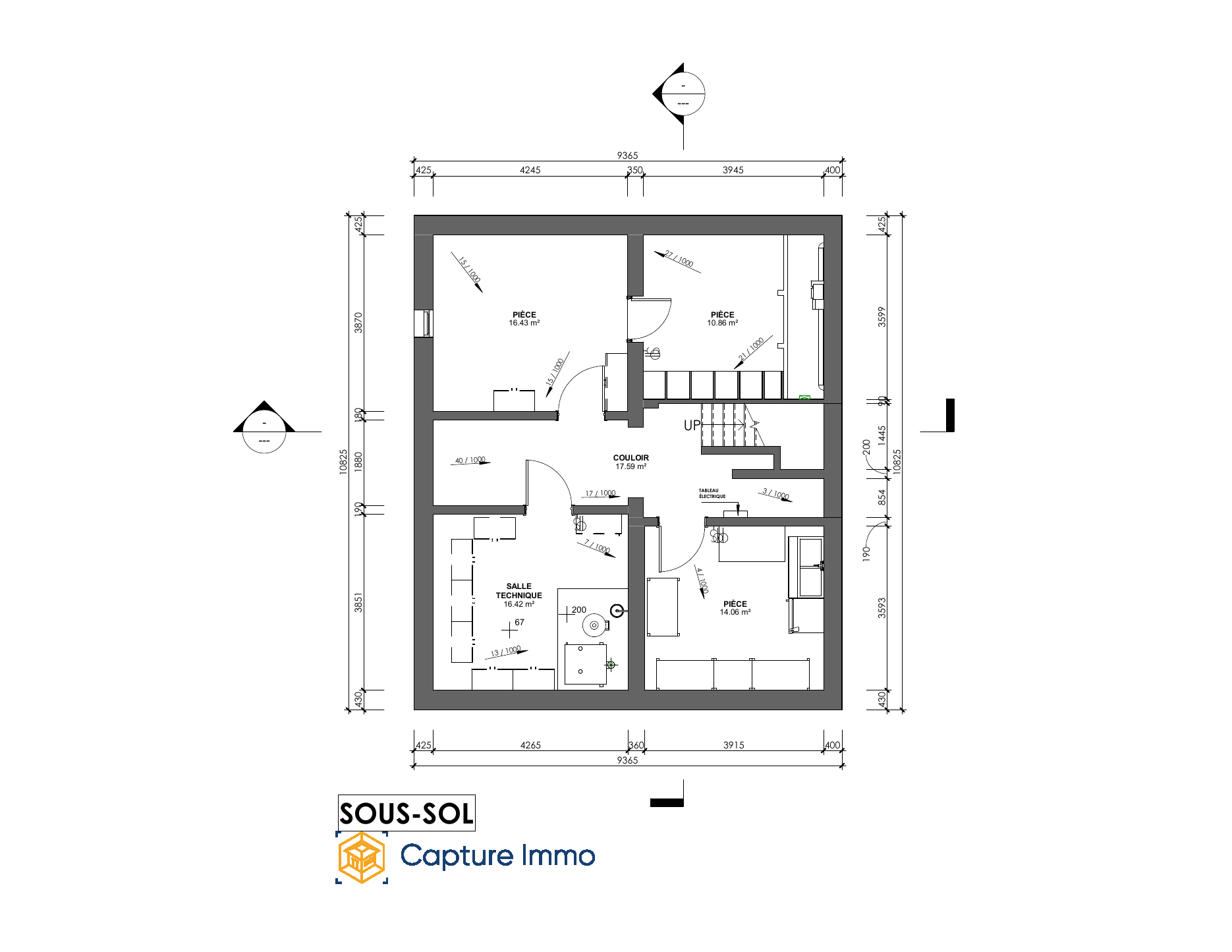 Plan coté · sous-sol — extrait du dossier de cette maison.