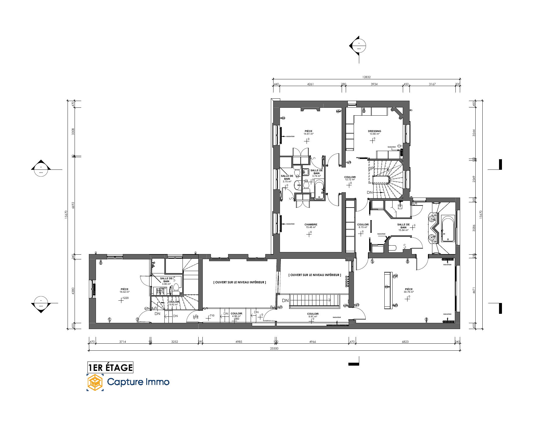 Plan coté · premier étage — extrait du dossier de cette maison.