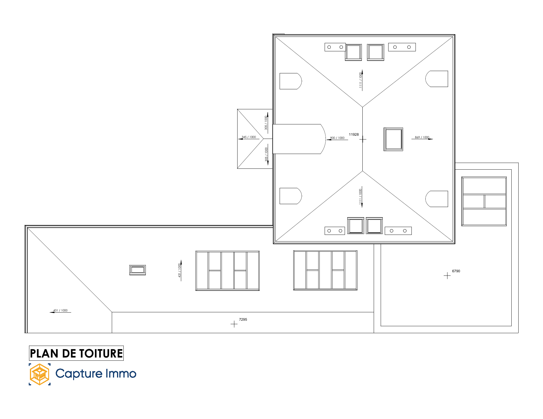 Plan de toiture — extrait du dossier de cette maison.